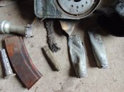 Обувь и всякое железо с позиций орков. Запчасть с подбитого БМП орков