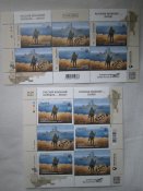 2 листа марок "Русскій воєнний корабль...всьо...