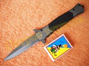 Ніж викидний FA52 black полуавтоматичний склобій G10