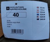 Шорты походные Mountain Warehouse, размер 40, олива, новые, Бангладеш