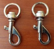 Карабины для ремешка, ключей, металл, длина 55 мм, 2 шт, Европа