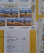Марки Русскій воєнний корабль...  всьо 4 блока +  конверт,  листівка