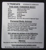 Комплект облегчённых бронеплит TenCate