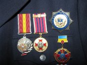 Форма офицера МВД Украины Китель + брюки + 14 ведомственных наград - медалей и знаков МВС України