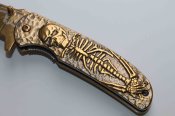Ніж складний Browning skeleton Gold (1396)