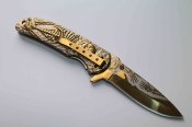 Ніж складний Browning skeleton Gold (1396)
