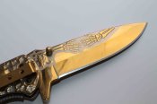 Ніж складний Browning skeleton Gold (1396)