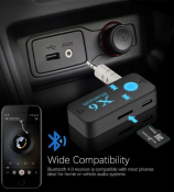 Безпровідний AUX Bluetooth ресивер X6 + microSD приймач,адаптер (1 шт.)