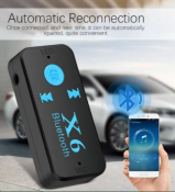 Безпровідний AUX Bluetooth ресивер X6 + microSD приймач,адаптер (1 шт.)