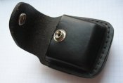 Чехол бензиновой зажигалки Zippo кожа черный с клипсой