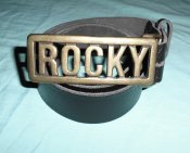 Шкіряний ремінь з латунною пряжкою Rocky, обхват 103-118см