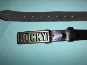 Шкіряний ремінь з латунною пряжкою Rocky, обхват 103-118см