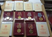 30.40.50.60.70 лет ВС СССР с документами в футлярах. Коллекция.