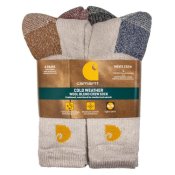 4 пары Теплые шерстяные влагоотводящие термоноски Carhartt A695-4 Cold Weather Sock Оригинал США