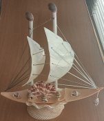 Корабль Бриг Парусник Кораблик из ракушек