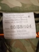 #7 Штаны армии Британии Trousers Combat Warm Weather MTP 80/88/104 NATO Size 8085/8590