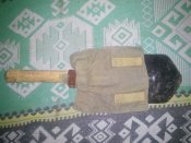 Лопатка МПЛ - клеймо 1989г, ОТК. Малая пехотная лопата с чехлом (лот №37/2)