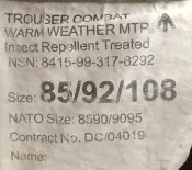 Штани MTP Warm weather - 85/92/108 insect repellent - заміри в описанні