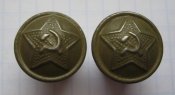 Пуговицы погонные РККА образца 1943 года защитные пара 2 шт.