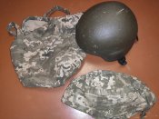 Кевларовая каска"Каска-1М"производства Темп-3000. Олива. Кавер ММ14, сумка переноски ММ14