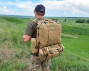 Тактический Штурмовой Военный Рюкзак с подсумками на 50-60 литров (койот)