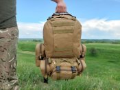 Тактический Штурмовой Военный Рюкзак с подсумками на 50-60 литров (койот)