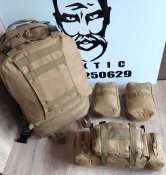 Тактический Штурмовой Военный Рюкзак с подсумками на 50-60 литров (койот)