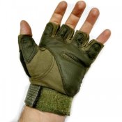 Тактические беспалые перчатки со вставкой карбон размер 9 (L-XL) Oakley. Олива, новые