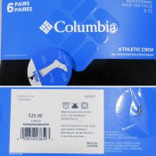 Шкарпетки Columbia Half-Cushion Athletic Crew нові оригінал носки [упаковка 6 пар]