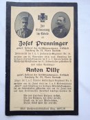 Похоронка двойная Sterbebild первая мировая война Австрия 1914 г