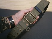 Ремінь офіцерський польовий олива ( стропа + шкіра ) 115 см
