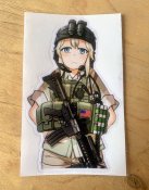 Наклейка Military Anime Girl