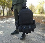 актический Штурмовой Военный Рюкзак с подсумками на 50-60 литров (черный)