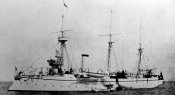Осима погибла под Порт-Артуром в результате столкновения с Акаги 18 мая 1904.jpg