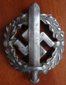 Спортивный знак СА в бронзе. Клеймо "Fechler".
