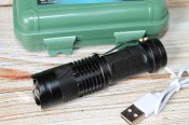 Тактичний Акумуляторний ліхтарик в кейсі USB (1324)