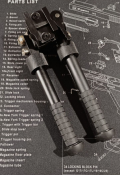 Сошки тактические, быстросъёмные Accu - shot Atlas. AR15, АК. Аналог