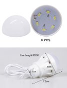USB Лампа 5W, LED лампочка з ЮСБ портативний світильник від повербанку