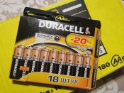 Батарейки аа duracell  пачка 18 шт (2 шт.)