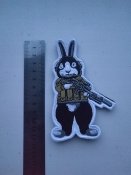 Нашивка шеврон патч погон на липучке боевой заец (3 шт.)