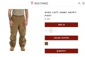 Зимние тёплые штаны Wild Things Tactical цвет койот,размер М