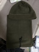 Комплект шапка + бафф Олива Фліс, комплект тактичний упакований хакі