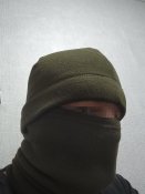 Комплект шапка + бафф Олива Фліс, комплект тактичний упакований хакі