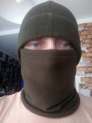 Комплект шапка + бафф Олива Фліс, комплект тактичний упакований хакі