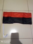 Чевоно чорний прапор . розміром :18 Х 42 см.
