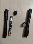 Ліхтар LED кишеньковий, фонарик металевий, ліхтарик на батарейках ААА
