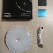 LED світильник з датчиком руху, лампа нічник на акумуляторі светильник