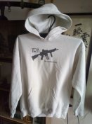 Білий светер з капюшоном ("худі") М4 "IRA (Ірландська Республіканська Армія) - The Undefeated Army"