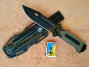Тактический нож 4038B c чехлом пила огниво точилка компас стеклобой