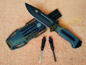 Нож тактический ЗСУ 4048A Grey c компасом огнивом точилкой стеклобоем 27 см